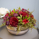 Arranjo De Mini Rosas Vermelhas No Vaso Baixo Rose| Linha Arr